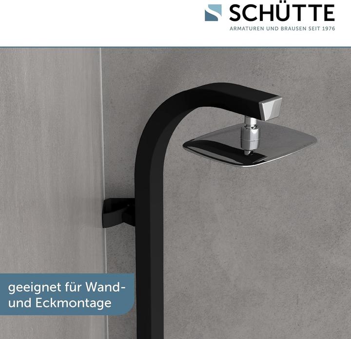 Produktbild Schütte Regendusche Bad MADAGASKAR Überkopfbrause-Set Schwarz matt Chrom Duschsystem Regenbrause 60060