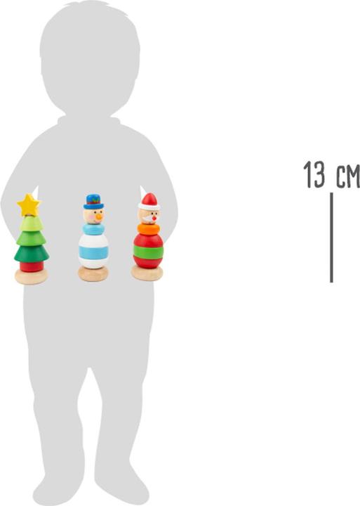 Actual product image small foot Stacking tower Christmas figure made of wood