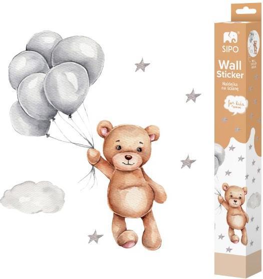 Productafbeelding Konjac Sponge ROOM Decor SIPO-WS63036 NAKLEJKI NA ŚCIANĘ MIŚ Z BALONAMI