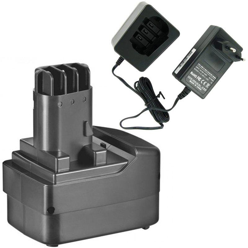 AccuCell, Werkzeugakku + Ladegerät, Akku und Ladegerät Metabo BS 12, BST 12 SB12 (12 V)
