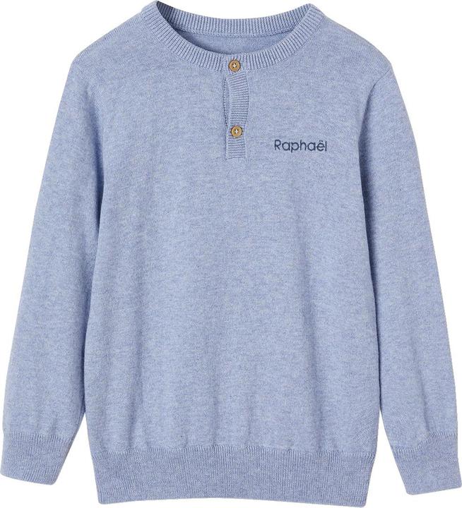 Produktbild Vertbaudet Jungen Pullover mit Henley-Ausschnitt Oeko-Tex, personalisierbar (98)