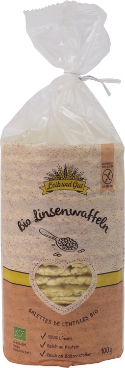 Actual product image Leib und Gut Organic lentil wafers with salt 100 g (116 g)