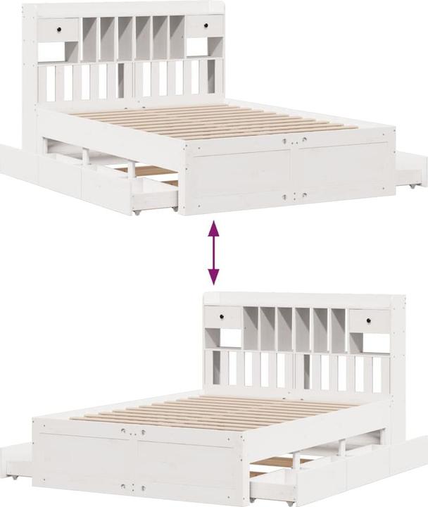 Produktbild vidaXL Bett mit Regal (150 x 200 cm)