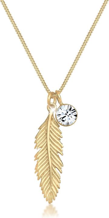 Elli mit Feder-Anhänger und Kristall (Sterling Silver, 45 cm)