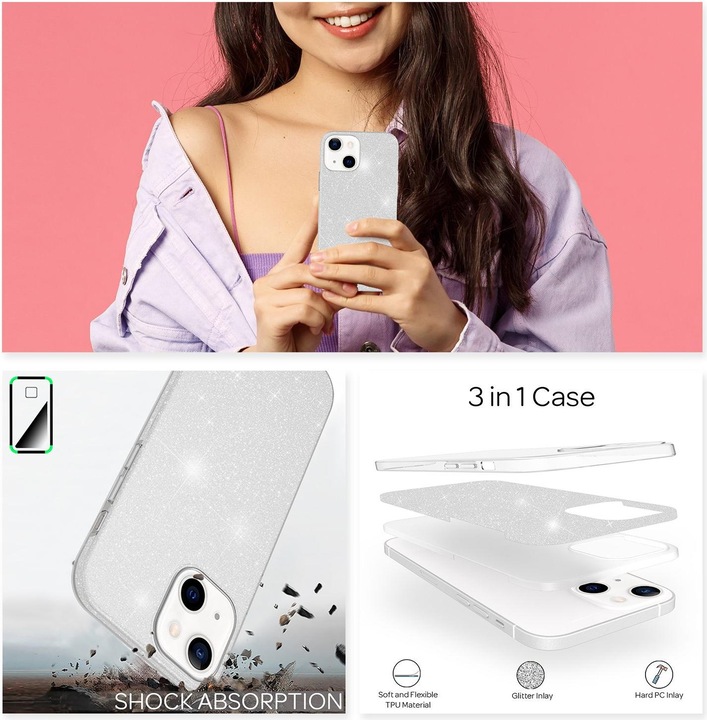 Actual product image Nalia Glitter mobile phone case (Apple iPhone 13)