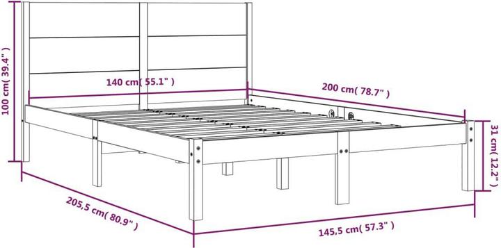Actual product image vidaXL Bettgestell (140 x 200 cm)