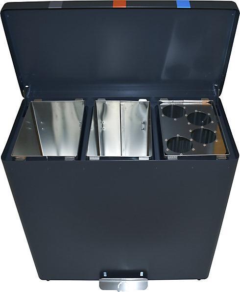 Immagine prodotto ReinigungsBerater Sistema di separazione dei rifiuti RecycloKick 3 Separatore di rifiuti 3 x 34 L in grafite con tre (102 l)