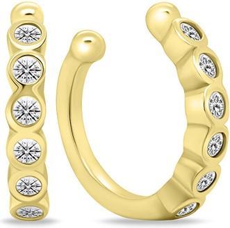 Actual product image Brilio Silver - Fashion gold-plated earrings with clear zircons EA695Y