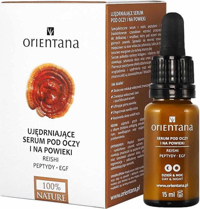 Orientana Straffendes Serum für Augen und Augenlider mit Reishi-Peptiden und EGF (Augenpflege Serum, 15 ml, Tag)