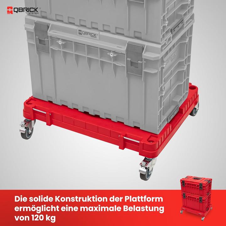 Produktbild Qbrick Rollbare Plattform System ONE 2.0 Transport Platform Workshop Red Ultra HD rot (120 kg)