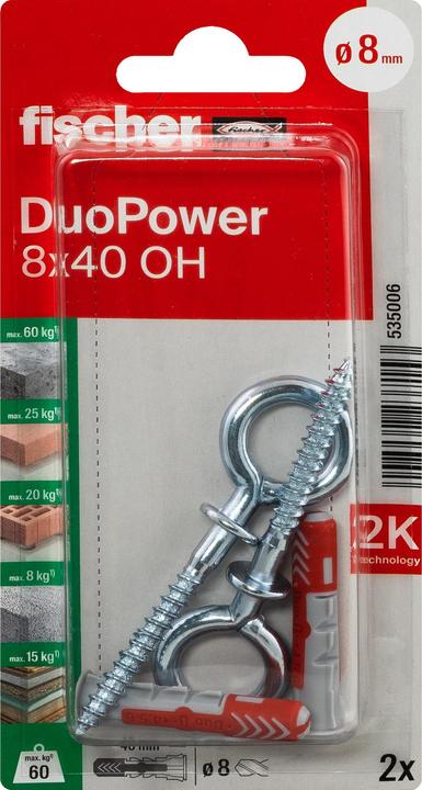 Produktbild Fischer DuoPower 8x40 OH K (2 Stk.)