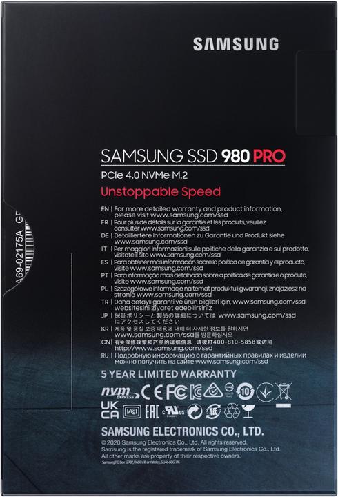 Image du produit Samsung 980 Pro (500 Go, M.2 2280)