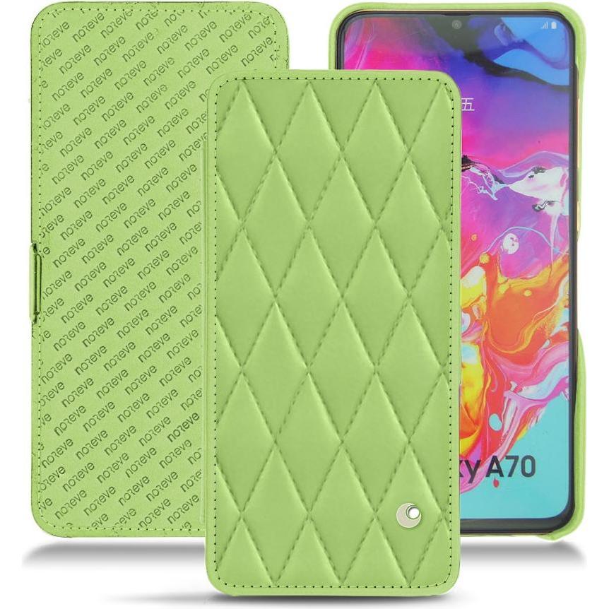 Noreve Lederschutzhülle horizontal (Samsung Galaxy A70), Smartphone Hülle, Grün