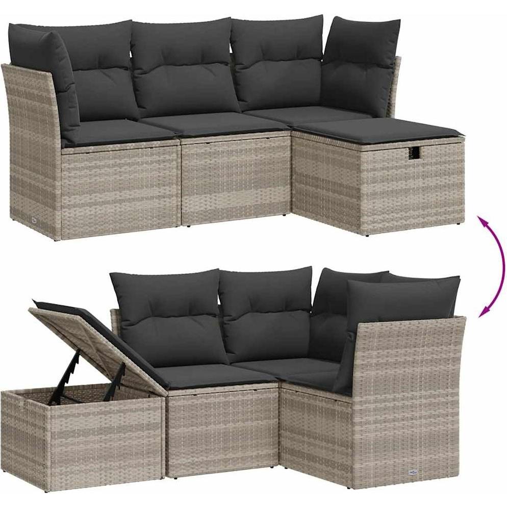VidaXL, Gartenlounge, 10-tlg. Garten-Lounge-Set mit Kissen