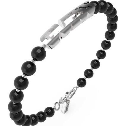 Guess, Armschmuck, Edgy Styles Modern Beaded Bracelet JUMB04059JWSTBK - Length: 21 cm, (21 cm, Stahl)