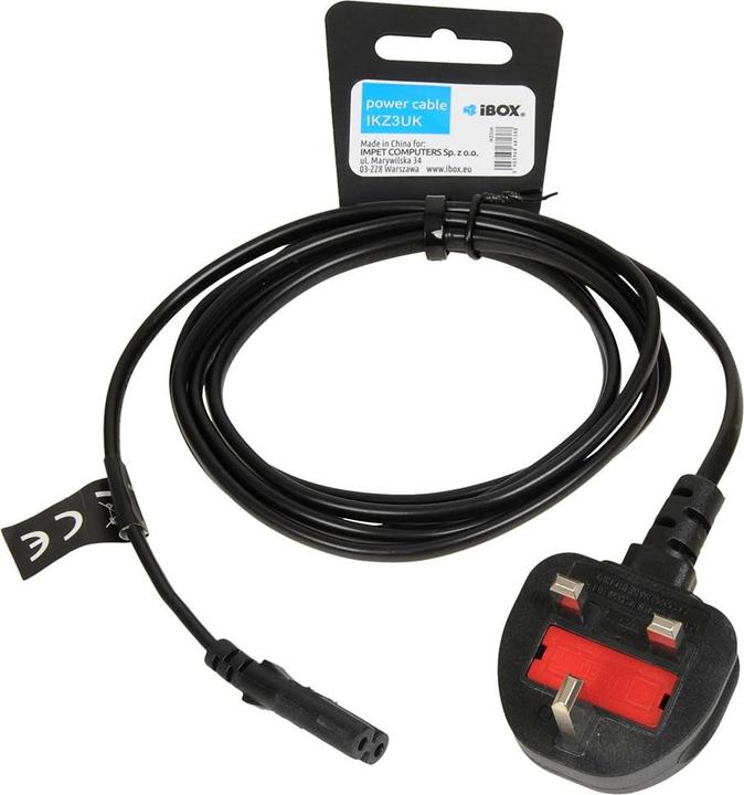 Immagine prodotto iBox Euro 2-PIN Netzkabel Audio-RTV VDE 1 8m UK-Stecker (1.80 m)