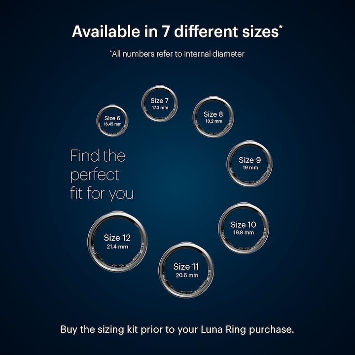 Produktbild Luna Ring Smart Ring (10, Midnight Black)