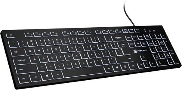 Actual product image Genesis Computer keyboard Natec Keyboard, Herring Glow, US, Backlit, Wired, White | (US, Cable)