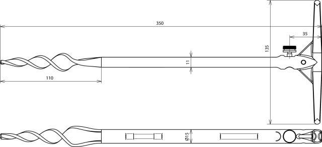 Produktbild Dehn 587460 Erdbohrer TG/gal Zn L=350mm