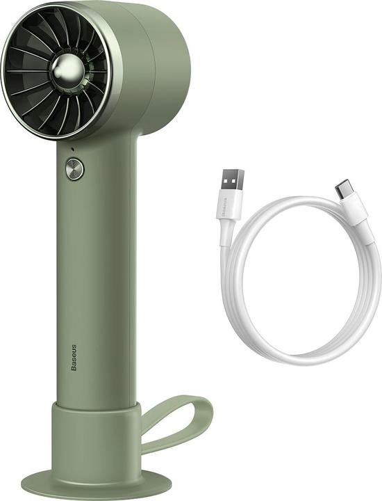 Actual product image Baseus Flyer Turbine Handheld Fan High Capacity4000mAhType-C Output Line Green (56 dB)