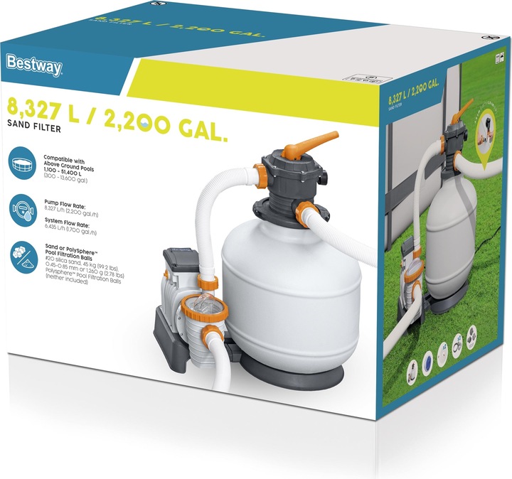 Produktbild Bestway Sandfilteranlage mit Zeitschaltuhr 8.327 l/h, 280 W