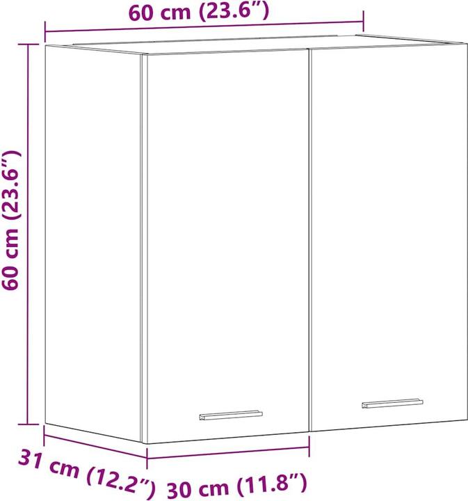 Produktbild vidaXL Hängeschrank (31 x 60 x 60 cm)