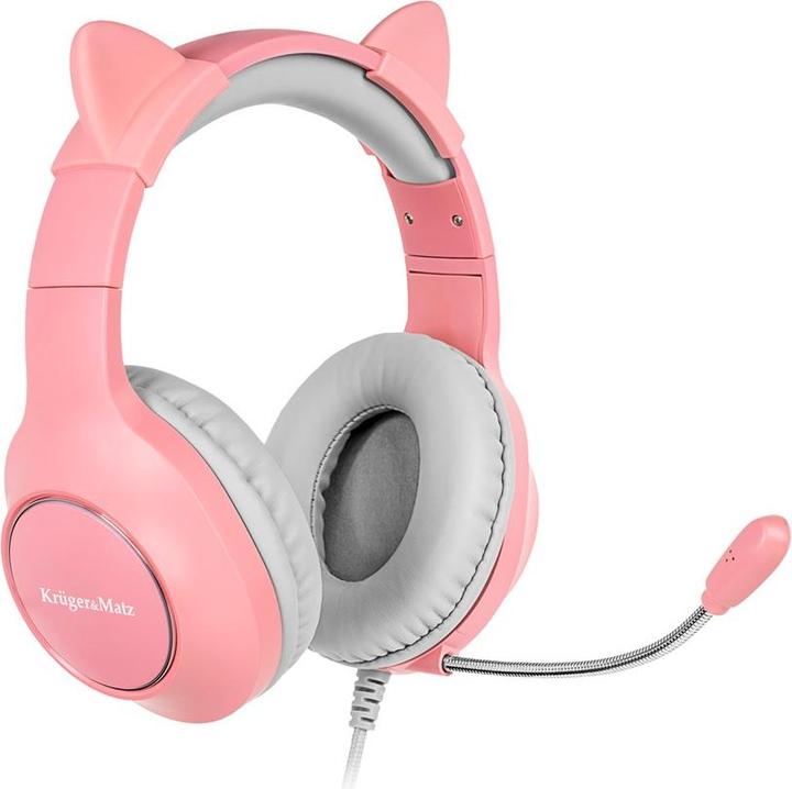 Immagine prodotto Krüger&Matz Kruger & Matz Słuchawki Nauszne Gamer Kids Rosa (Cablato)