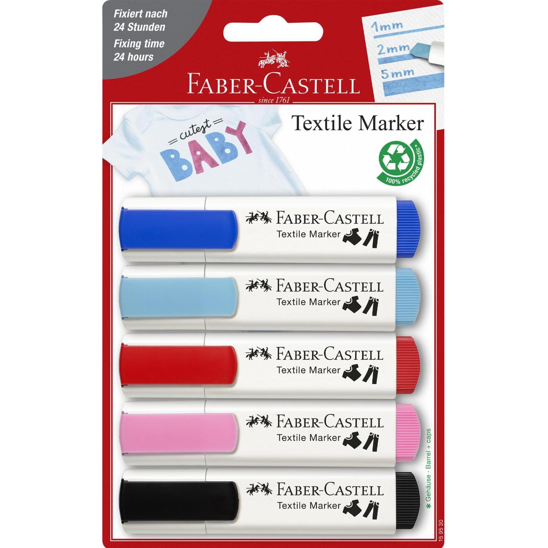 Faber-Castell, Evidenziatori, Marcatore tessile (5 x)