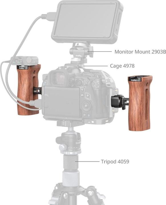 Immagine prodotto SmallRig 2187C Wooden Side Handle with NATO Clamp (Impugnatura)