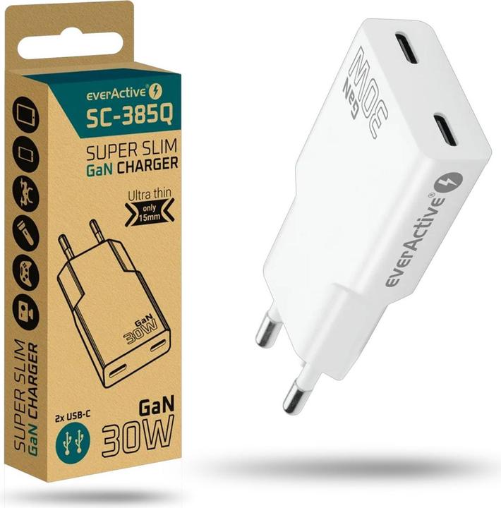 Produktbild Everactive 30W 2xUSB-C-Wandladegerät (30 W, 2 Ports)