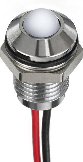 Image du produit RS PRO 8mm prom IP67 sealed chrome LED, wht 24V