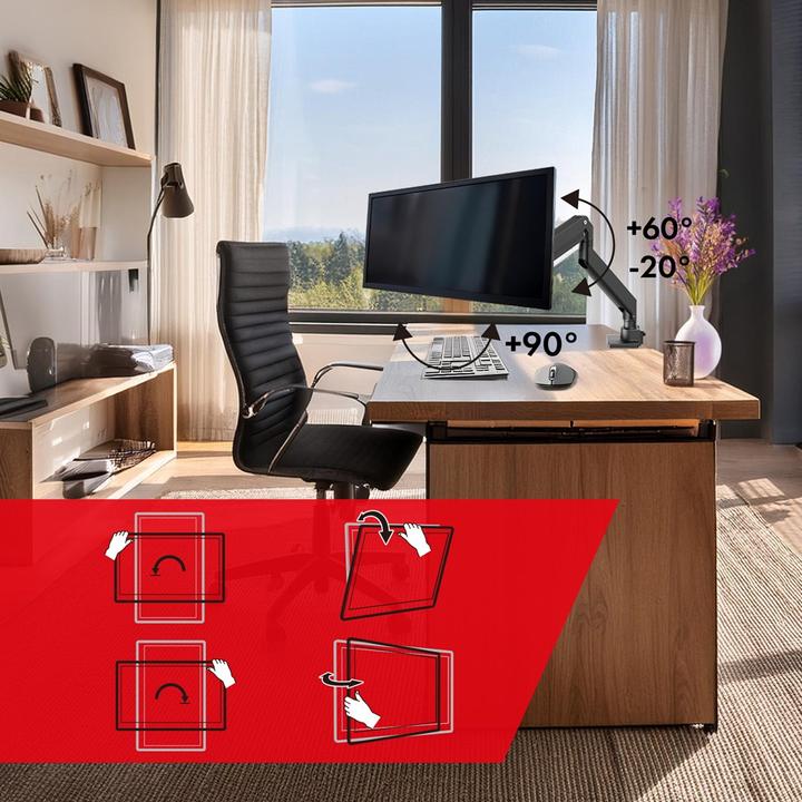 Produktbild Maclean MC-968 Doppelarm-Monitorhalterung mit Gasfeder 17-57 Zoll 27kg (Tisch, 57.01")