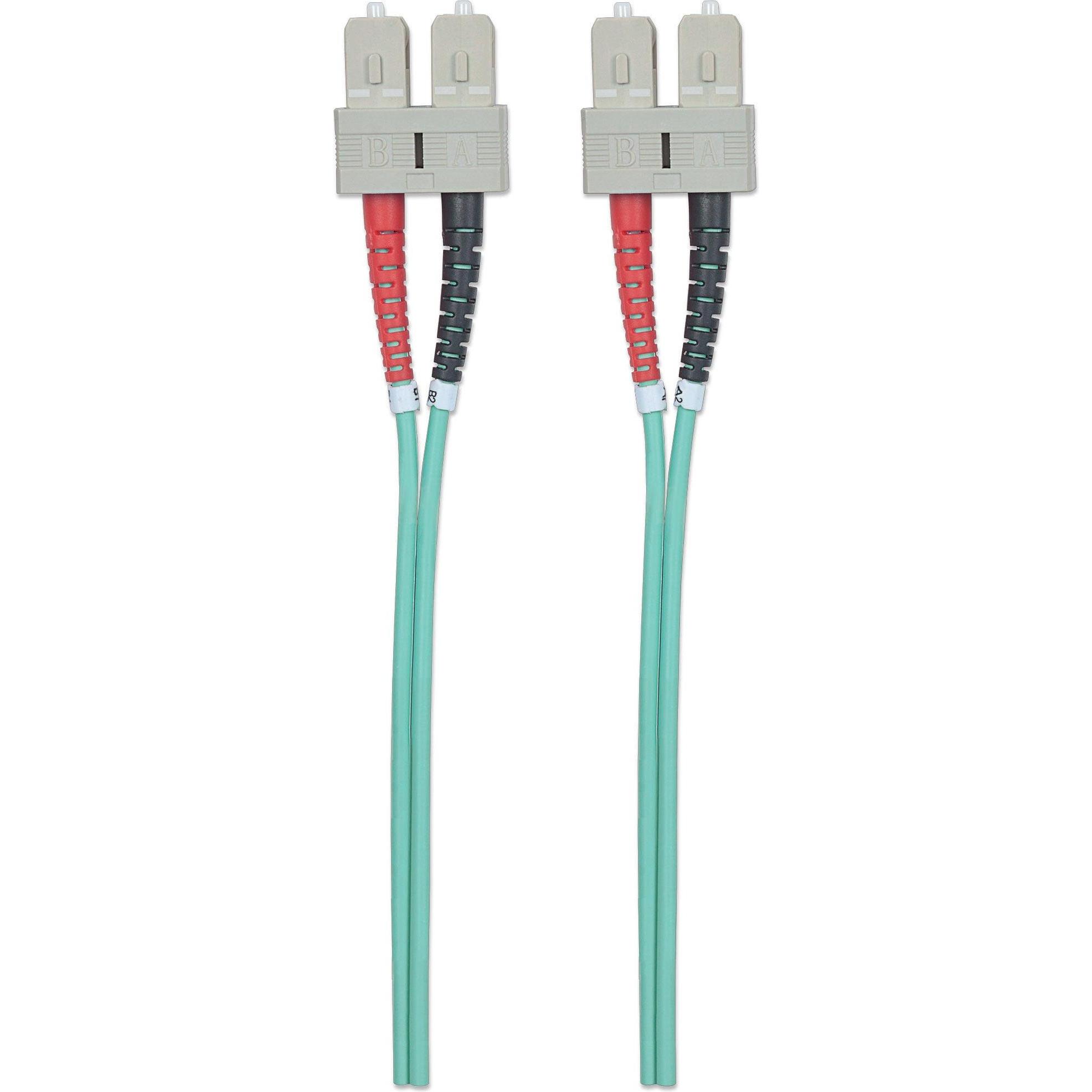 Thumbnail - Intellinet LWL Anschlusskabel SC/SC Multimode OM3 aqua (CAT6, 1 m), Netzwerkkabel