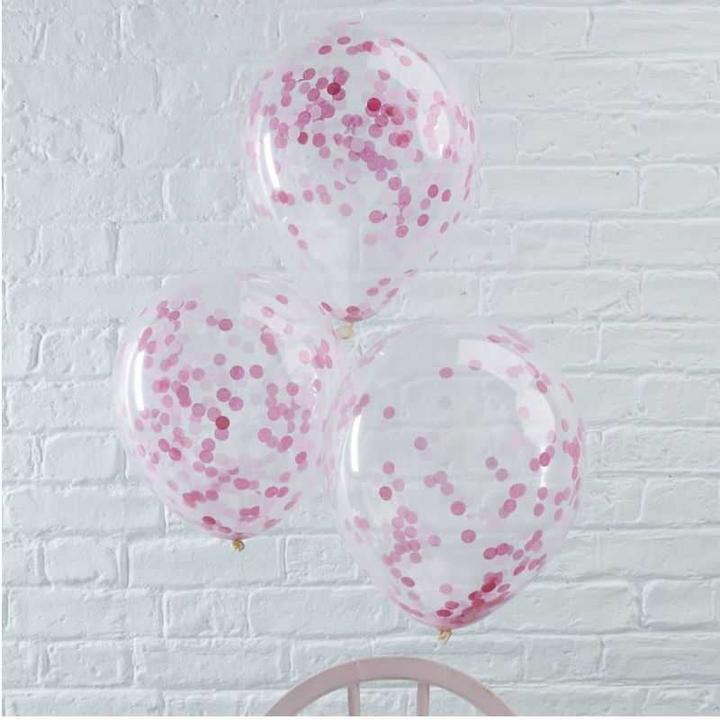 Image du produit Ginger Ray Ballons confettis roses (5 pièces) (5 x)