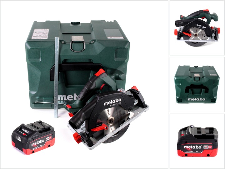 Immagine prodotto Metabo KS 18 LTX 57 Sega circolare a batteria 18V 165x20mm + 1x batteria 8,0Ah + MetaLoc - senza caricatore