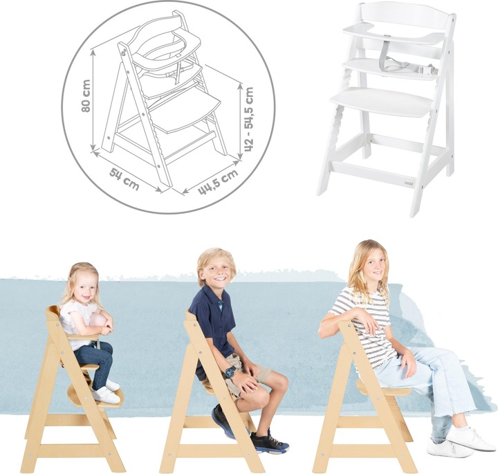 Produktbild Roba Treppenhochstuhl, Set 2in1 Greyish gesteppt (Hochstuhl)