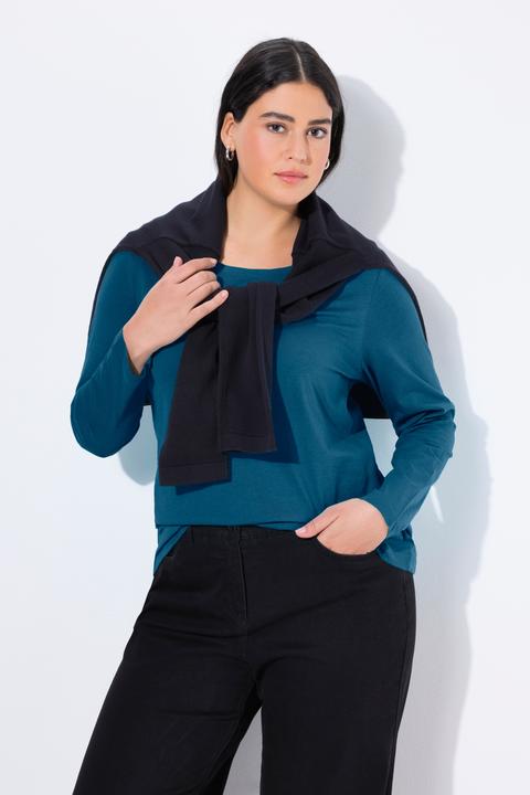 Produktbild Ulla Popken Shirt, Slim, Rundhalsausschnitt, Langarm (58)