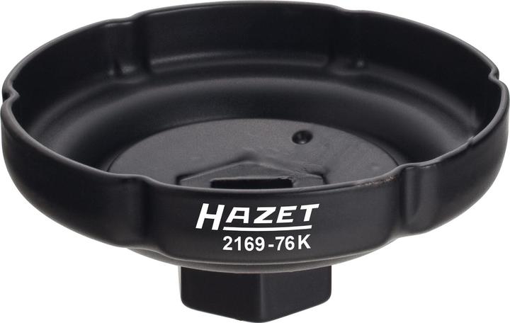 Produktbild HAZET Ölfilter-Schlüssel 2169-76K ∙ Vierkant12,5 mm (1/2 Zoll) ∙ Rillenprofil ∙ 85 mm
