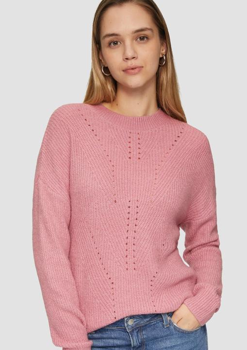 Produktbild s.Oliver Strickpullover Flauschiger Strickpullover mit Ajourmuster (XL)