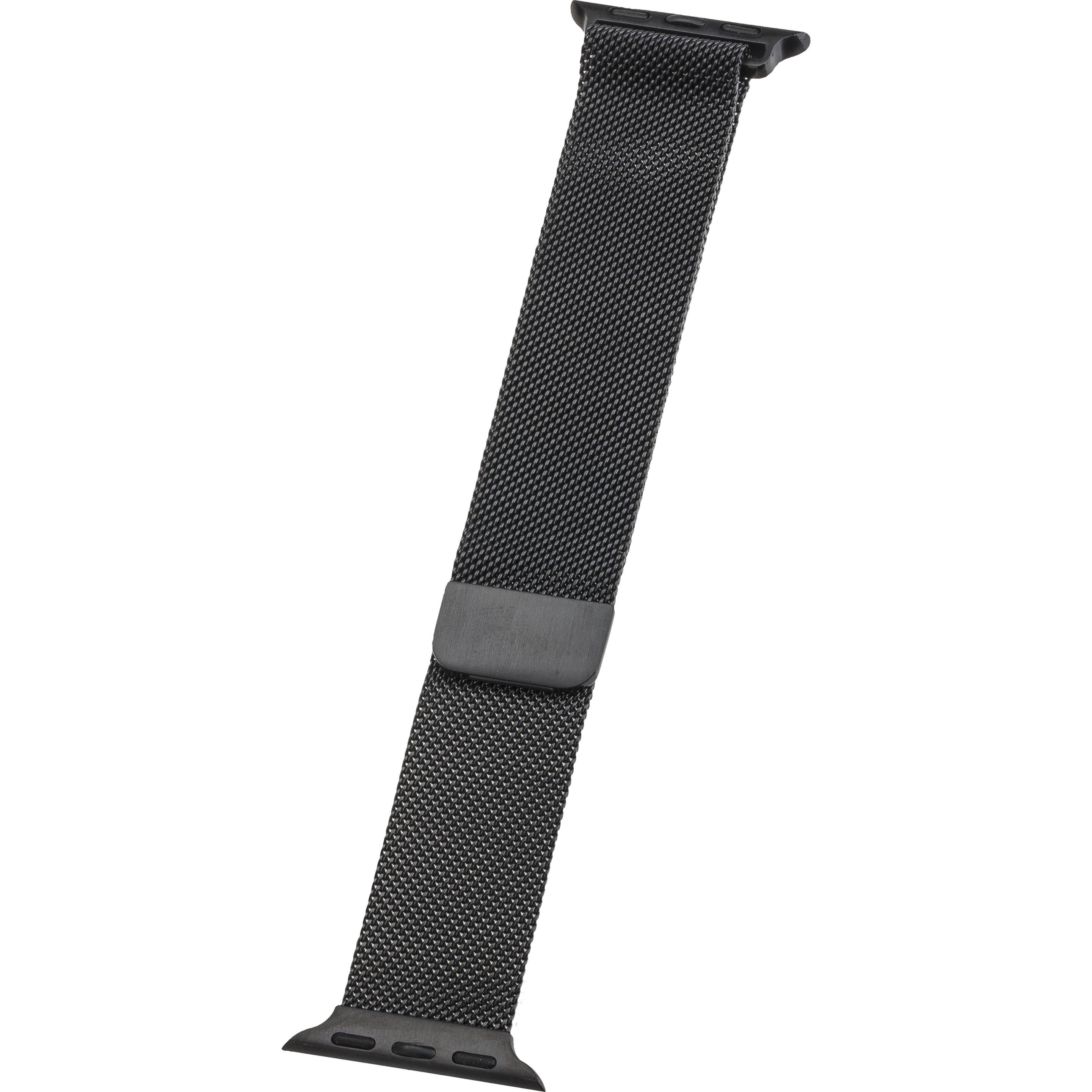 Peter Jäckel WATCH BAND für Apple Watch 41/40mm (Series 4 - 9)/ 38mm (Series 1 - 3) Milanaise Black (Edelstahl, Watch 40...