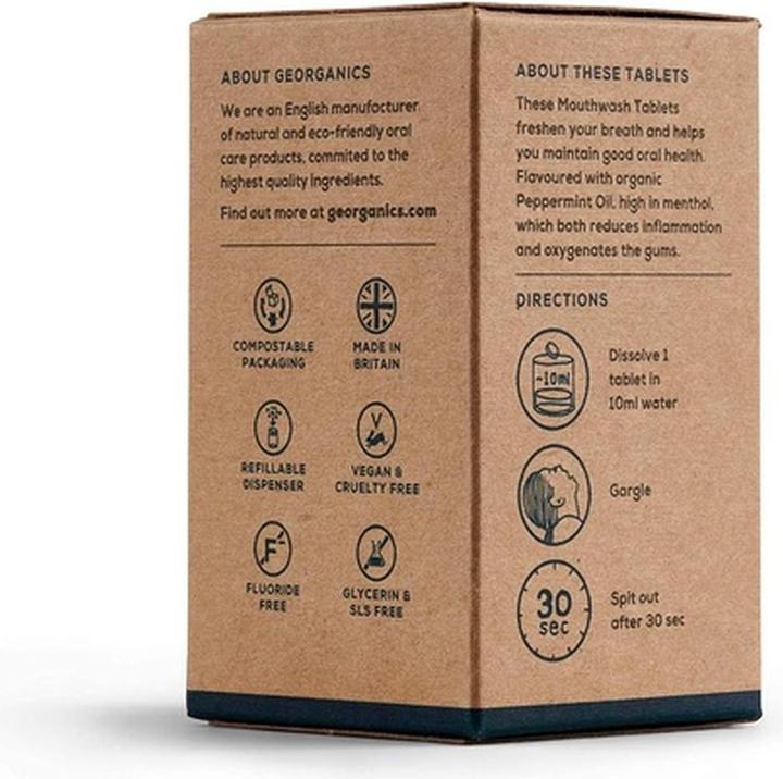 Actual product image Georganics Mouthwash tablets (180 ml, Mouthwash)