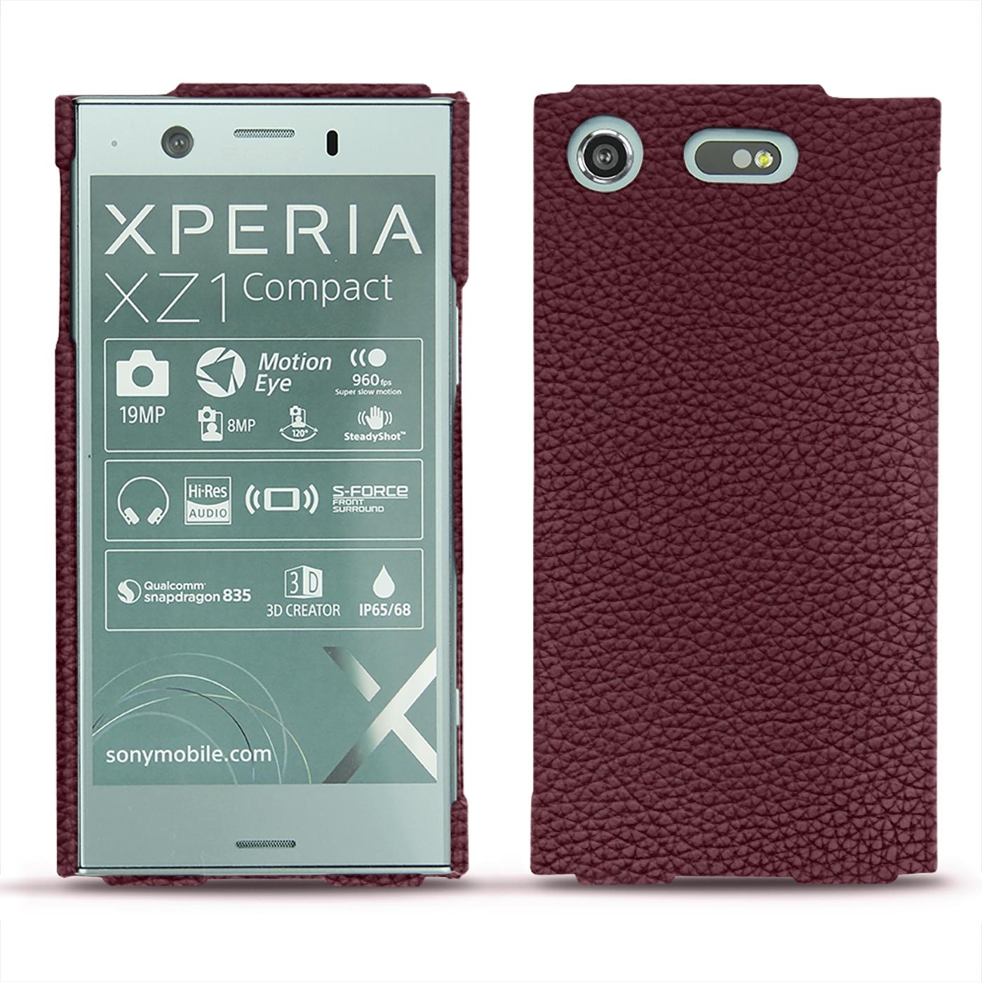 Thumbnail - Noreve Lederschutzhülle (Sony Xperia XZ1 Compact), Smartphone Hülle, Violett