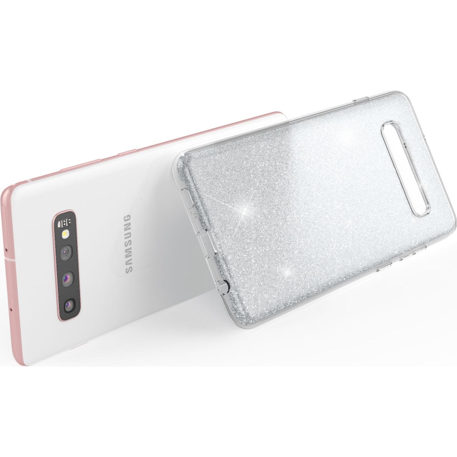 Thumbnail - Nalia Glitzer Hülle (Samsung Galaxy S10+), Smartphone Hülle, Silber