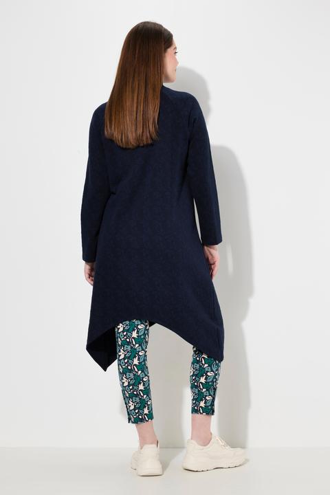 Image du produit Ulla Popken Robe en molleton de coton bio, col montant et manches longues, motif feuilles (46, 48)