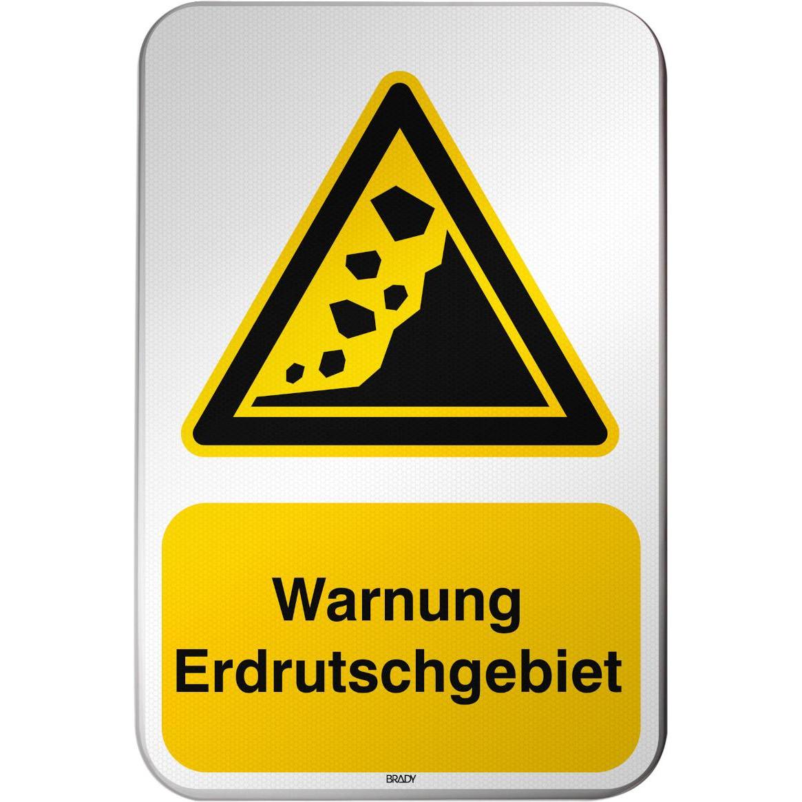 Brady ISO-Sicherheitsschild - Warnung Erdrutschgebiet (311477)