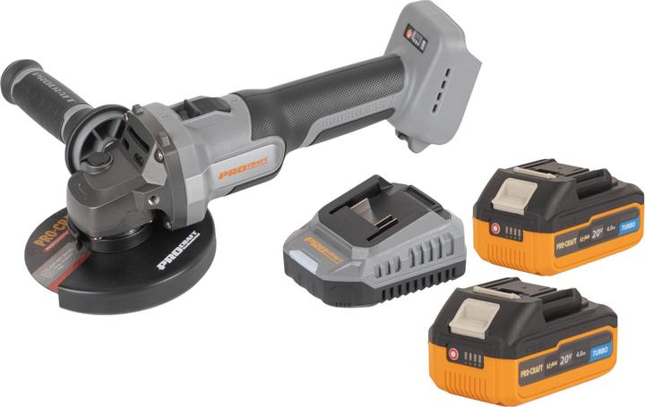 Produktbild Procraft Industrial AG125Abb Akku Winkelschleifer 20 V 125 mm Brushless + 2x Akku 4,0 Ah + Ladegerät (125 mm)