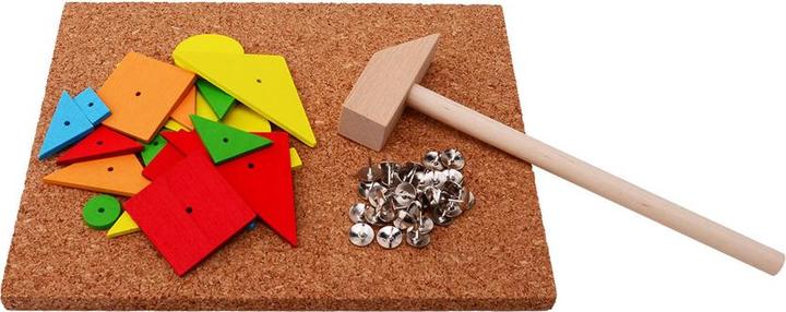 Actual product image Johntoy Hammer game 23 moulds 36 nails 30x21cm