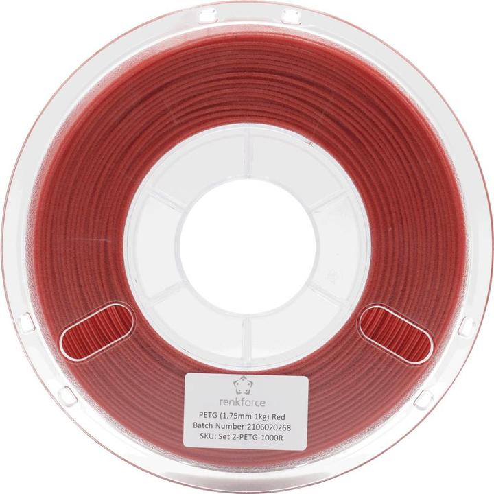 Actual product image Renkforce RF-4738596 Filament PETG 1.75 mm 1000 g Red 1 pc. (PETG, 1.75 mm, 1000 g, Red)