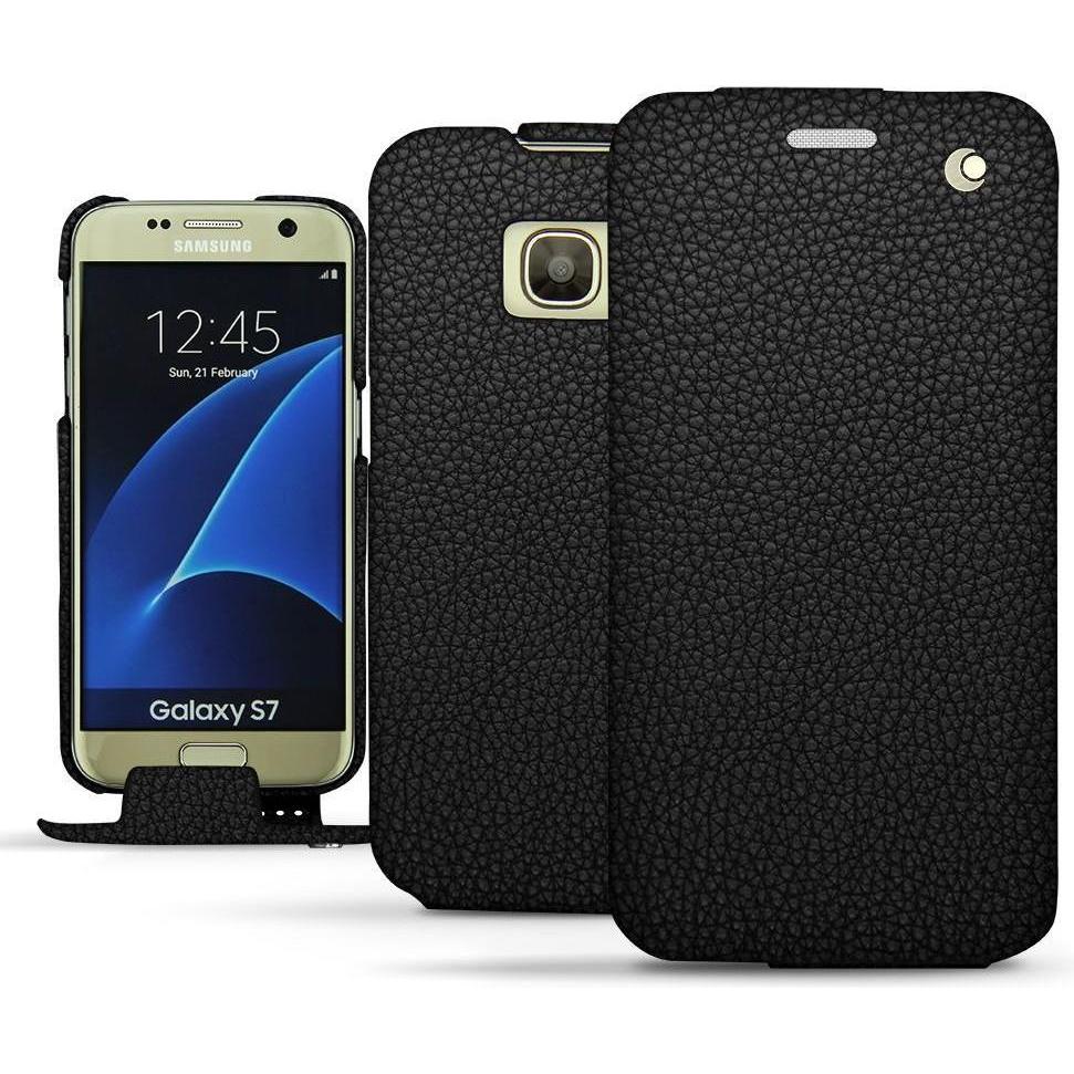 Noreve Lederschutzhülle vertikal (Samsung Galaxy S7), Smartphone Hülle, Schwarz