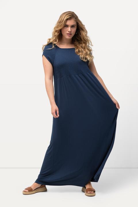 Produktbild Ulla Popken Kleid, A-Linie, gesmokt, Carré-Ausschnitt, Halbarm (54)
